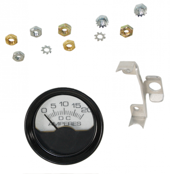 48-Volt-/ 20-A-Amperemeter, rund